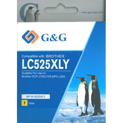 Compatible ГЛАВА ЗА BROTHER DCP J100/J105/MFC J200 - Yellow - LC525XLY (LC-525XLY) - HIGH CAPACITY - PN NP-B-0525XLY - G&G (NP-B-0525XLY)