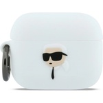 Karl Lagerfeld Силиконов калъф за Apple AirPods Pro 3 - Karl Lagerfeld Silicone Karl Head 3D - Бял