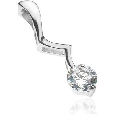 Šperky Eshop Stříbrný přívěsek 925 zvlněná cikcak linie ukončená zirkonem Y48.3