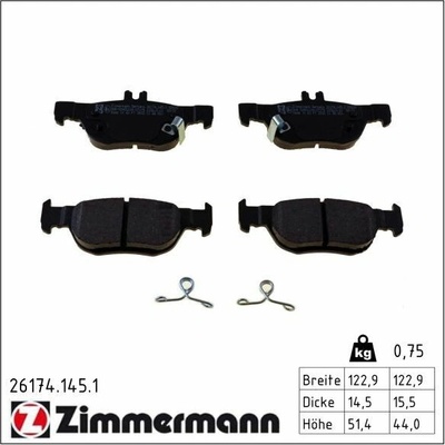 Sada brzdových destiček, kotoučová brzda ZIMMERMANN 26174.145.1 (261741451)