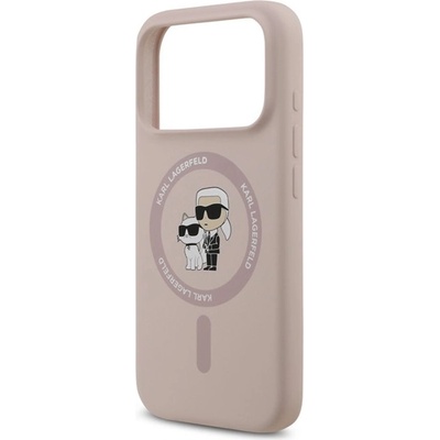 CG Mobile iPhone 17 Pro KARL LAGERFELD ТЕЧЕН СИЛИКОН KARL AND CHOUPETTE MAGSAFE Силиконов протектор за телефон, устойчив на удари, цвят ROSS KLHMP17LSCMKCRHP (KLHMP17LSCMKCRHP)