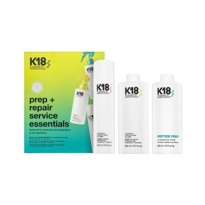 K18HAIR Prep+ Repair Service Essentials комплект за регенериране, подхранване и защита на косата 300 ml + 300 ml + 150 ml
