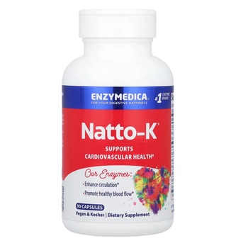Enzymedica Natto-K, подкрепа на сърцето и кръвоносните съдове, 90 капсули