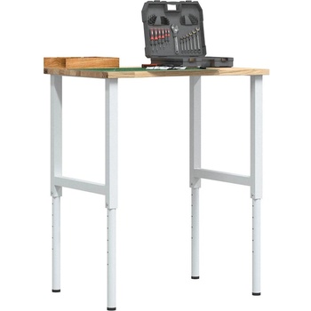 vidaXL Работна маса 80x60x(71, 5-98) cm Дъб от масивна дървесина (3309716)