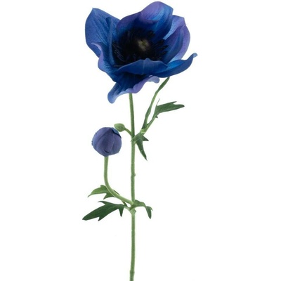 umělé květiny, Sasanka Mina tmavě modrá 63 cm