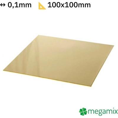 Mosaz plech 100x100x0,1mm