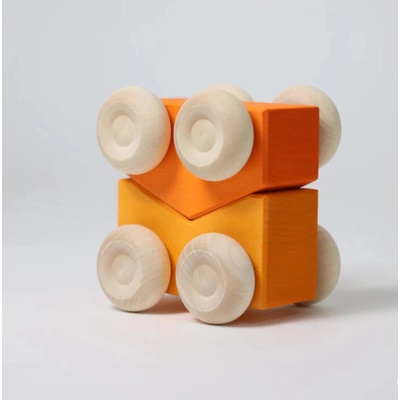 Grimm's Stohovací autíčka 2ks oranžové – Sleviste.cz