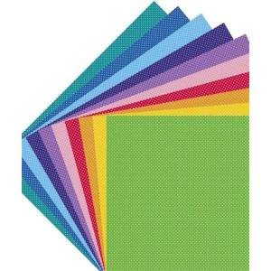 FOLIA Декоративен картон, двустранен, 50x70 cm, 300 g, 10 листа, FOLIA "Dots Small", точки, 10 различни цвята (47209)