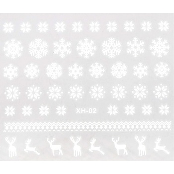 BIO NAILS Nálepka Vianoce XH-02 biela