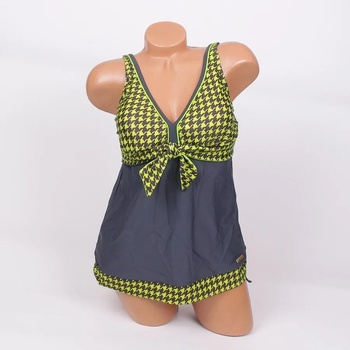 Image 1 of Стилни танкини в тъмносиво и неоново-зелено - чашка c/d