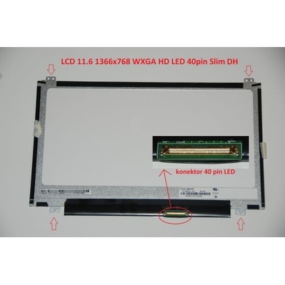 LCD displej display Acer Aspire One 722-BZ480 11.6" WXGA HD 1366x768 LED lesklý povrch