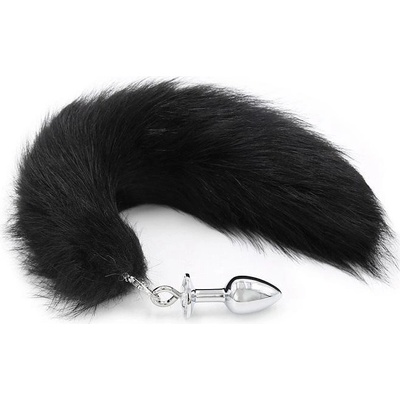 Basic X kovový anální kolík s ocasem černý