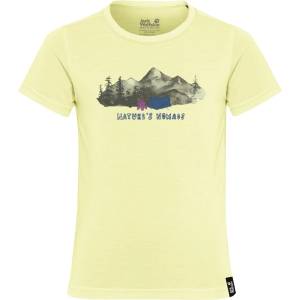 Jack Wolfskin Детска спортна тениска Jack Wolfskin Kid's Hiking Graphic T-Shirt Sport shirt - Print Daisy - размер 104 (EU) (704-5895-0111)
