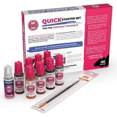 AK Interactive Quick Gen Quick Starter Set 8 barev a 1 štětec