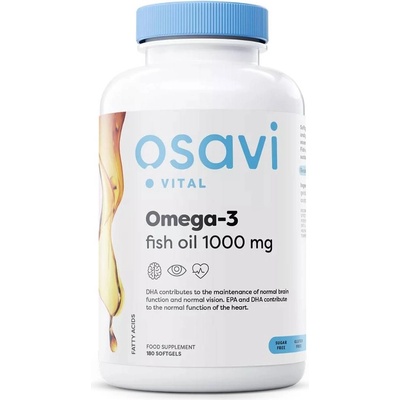 Osavi Omega-3 Fish Oil, 1000 mg, 180 гел капсули, Osavi