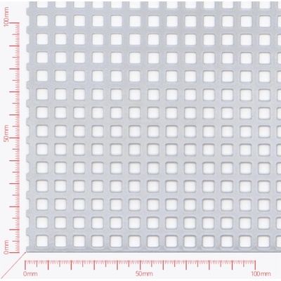 Děrovaný plech; děrování čtvercové řadové; otvor 5,0mm; rozteč 8,0mm