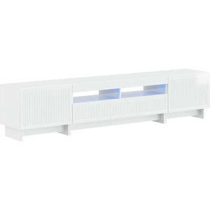 vidaXL 5 части LED ТВ шкаф Бял гланц Инженерна дървесина (3416420)