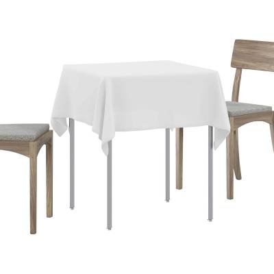 vidaXL Плат за маса Квадратна Бяло 90 x 90 cm Полиестер (42039818)