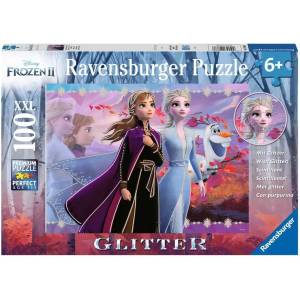Ravensburger - Puzzle Frozen: Strong Sisters glitter - 100 piese