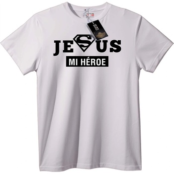 NOONEBRAND Тениска Исус моят герой - M, White