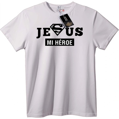 NOONEBRAND Тениска Исус моят герой - M, White