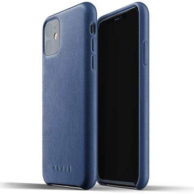 Mujjo Full Leather Case - кожен (естествена кожа) кейс за iPhone 11 (син)