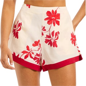 Seafolly Дамски къси панталони Seafolly Mayflower Tailored Short Shorts - Ecru / Cosmo - размер XS (112-4376-0211)