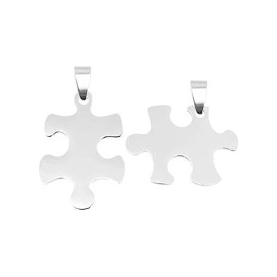 Šperky4U Ocelový přívěšek destička puzzle celé DR1294