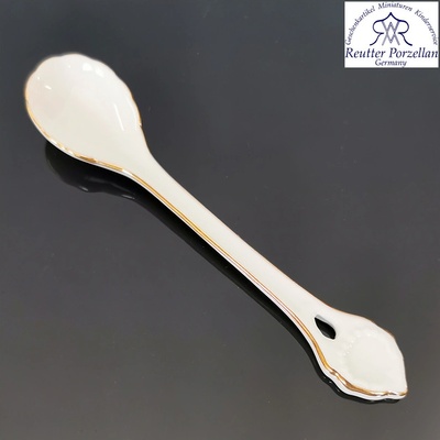 Reutterr Porzelan - Porcelánová dezertná lyžička sao zlatým lemovaním 14cm