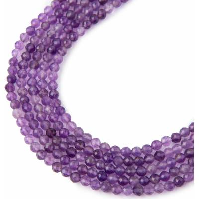 Koráliky z minerálu Ametyst AAA 2mm brúsené - 18 cm