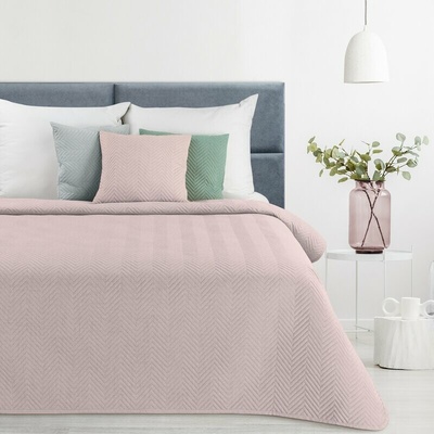 Takoy PREMIUM prehoz LEN 220x240 cm z tkaniny so štruktúrou ľanu prešívaný vo vzore rybej kosti-HF-458231 220 x 240 cm