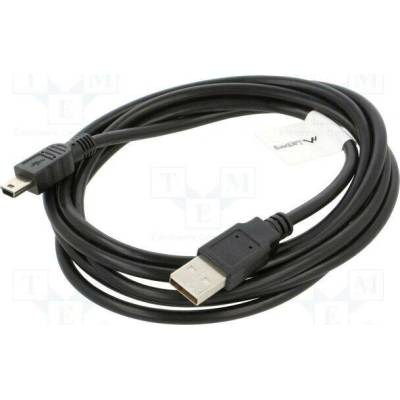Lanberg CA-USBK-10CC-0018-BK USB 2.0, USB A vidlice,USB B mini vidlice, zlacený, 1,8m
