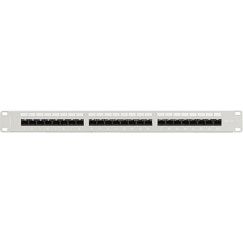 Lanberg patch panel 24 port 1U 19" CAT. 6a utp with cable organizer grey (PPUA-1124-S)