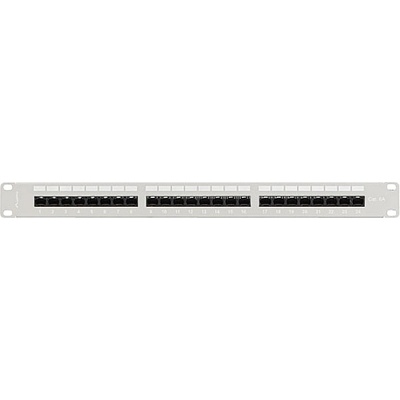 Lanberg patch panel 24 port 1U 19" CAT. 6a utp with cable organizer grey (PPUA-1124-S)