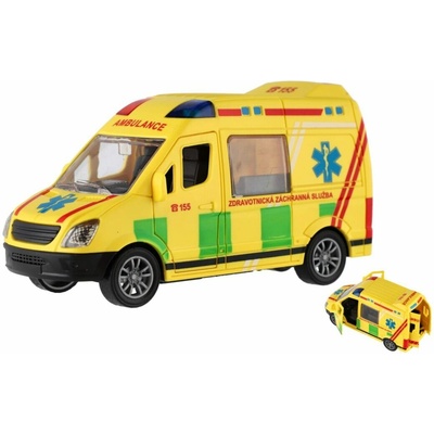 Teddies ambulancia plast 12cm na zotrvačník
