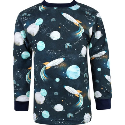 V Mart Tričko s dlouhým rukávem Vesmír Tmavě modrá – Zboží Dáma