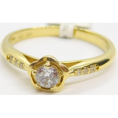 Klenoty Budín Krásný zásnubní zlatý prsten se zirkony 6814250