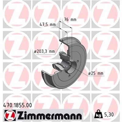 Brzdový buben ZIMMERMANN 470.1855.00 – Zboží Mobilmania
