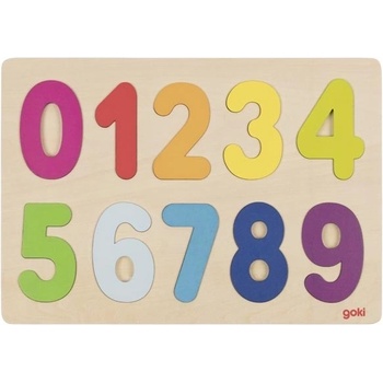 Goki dřevěné puzzle na desce Čísla