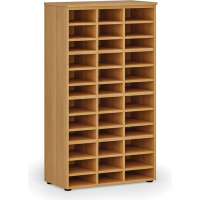 PRIMO Třídící regál WOOD, 800 x 420 x 1434 mm, 36 přihrádek, buk