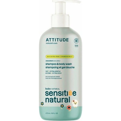 ATTITUDE Oatmeal Sensitive Baby 2in1 Hair & Body Wash 473 ml