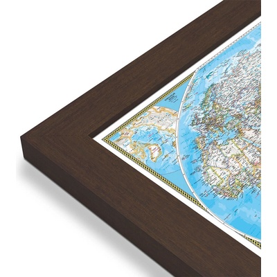 National Geographic Svět - nástěnná mapa Pacific Classic 112 x 76 cm Varianta: mapa v dřevěném rámu, Provedení: Pegi skořice