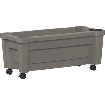 vidaXL Саксия Kalypso с колела Сиво 79 x 35 x 33 см ПП (42041720)