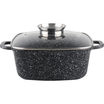 Voltz Съд за печене-ростер Oliver Voltz OV54323C24A, 24х10 см, 4.4 л, Стъклен капак, Мраморно покритие, Индукция, Черен