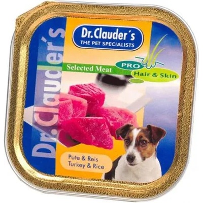 Dr.Clauder's Dr. Clauder's-Selected Meat Pro Hair Skin Truthahn Rice - пуйка и ориз за кучета с проблемна кожа и козина, 6 броя х 100 гр