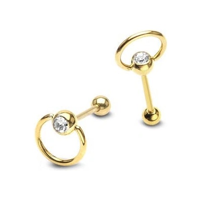Steel Edge piercing do jazyka zlatý SEGDPB08