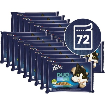 Felix Fantastic DUO treska a losos / losos a sardinky / sleď a pstruh / pstruh a makrela 72 x 85 g