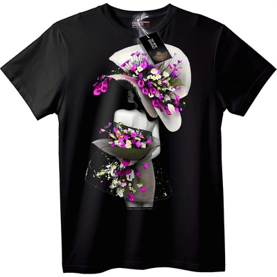 NOONEBRAND Тениска Цветна Елегантност - 5XL, Black