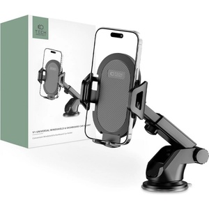 Tech-Protect Универсална стойка за автомобил с вендуза от Tech-Protect V1 Universal Windshield & Dashboard - Черна (795787710500)