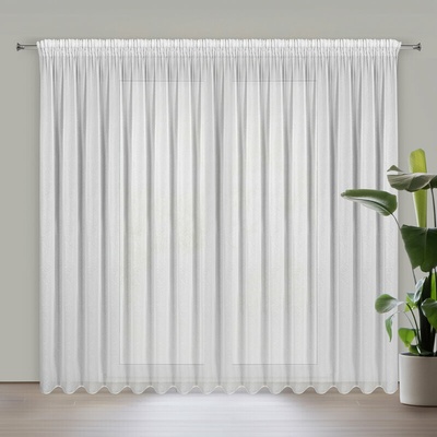Záclona TULSA s riasiacou páskou 300x270cm - biela